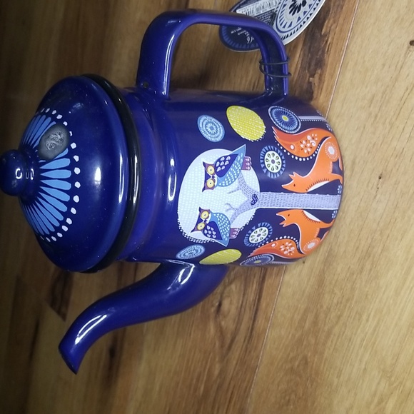 NWT Folklore Enamel Coffee Pot-Wild and Wolf Night and Day Enchanted Woodland - Picture 8 of 14